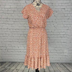 Caution To The Wind Floral Wrap Dress (S)